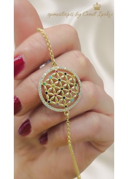 Yaşam Çiçeği Gümüş Bileklik 