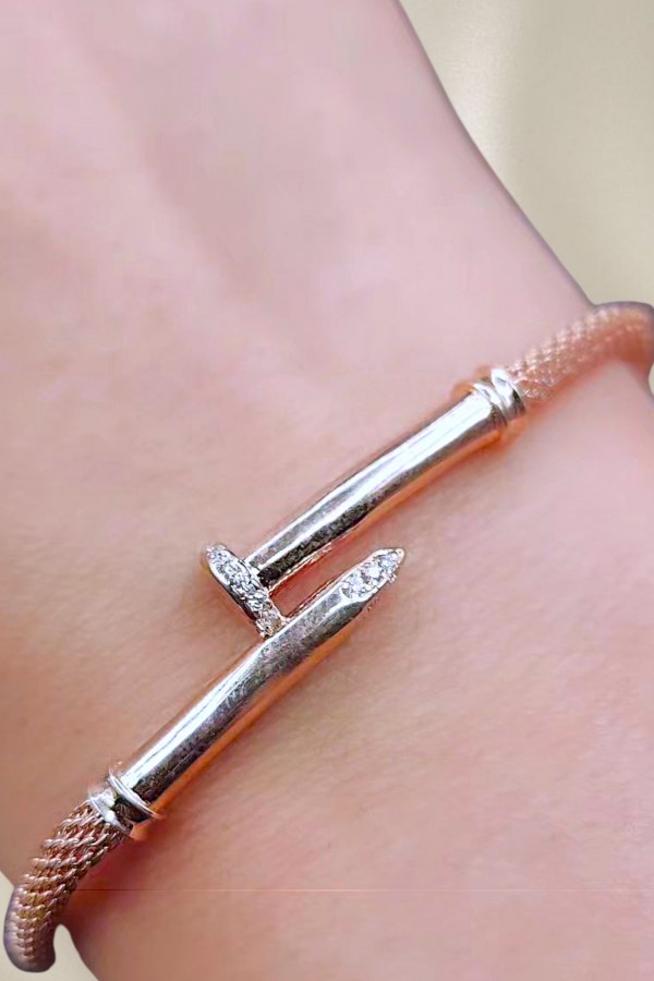 Çivi Model Gümüş Bileklik