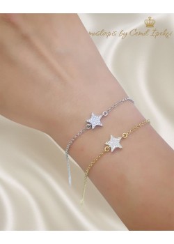 Yıldız Motif Gümüş Bileklik Serisi