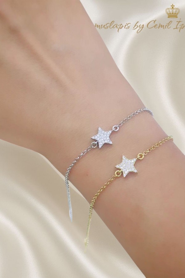 Yıldız Motif Gümüş Bileklik Serisi
