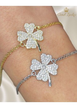 Yonca Motif Gümüş Bileklik Serisi