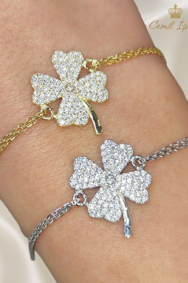 Yonca Motif Gümüş Bileklik Serisi