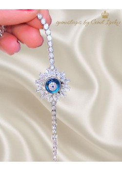 Camgöz Güneş Motif Gümüş Suyolu Bileklik