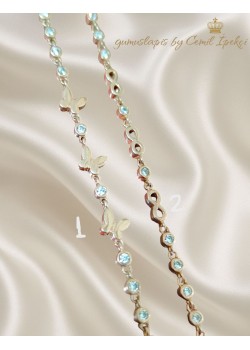 Araları Taşlı Desenli Gümüş Rose Bileklik Serisi