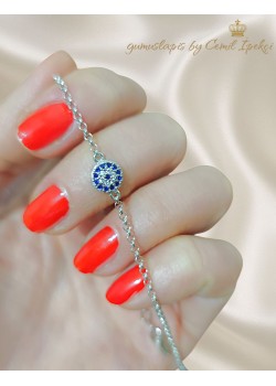 Nazar Boncuklu Gümüş Mini Bileklik 