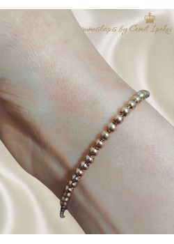 Dağ Kristali Taşlı Gümüş Lastikli Bileklik