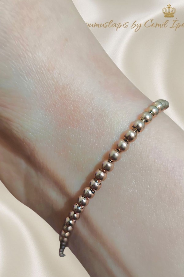 Dağ Kristali Taşlı Gümüş Lastikli Bileklik