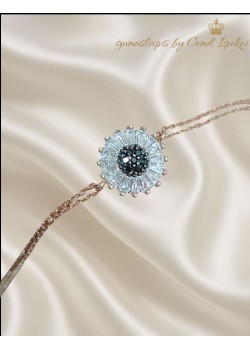 Ortası Onix Taşlı Mini Gümüş Bileklik 