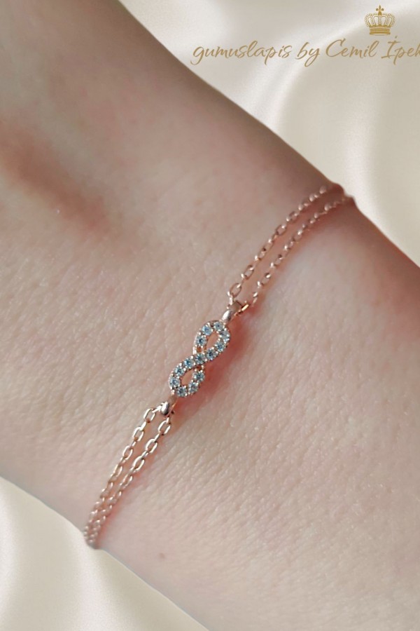 Sonsuzluk Motif Gümüş Mini Bileklik 