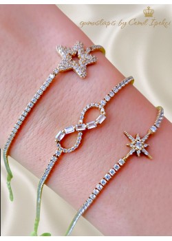 Motifli Gümüş Suyolu Bileklik Serisi