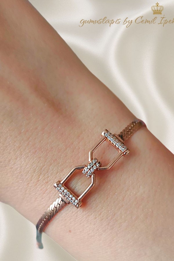 Toka Motif Gümüş Bileklik 