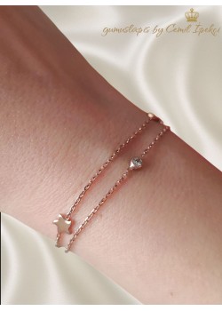 Kendinden İkili Gümüş Bileklik 