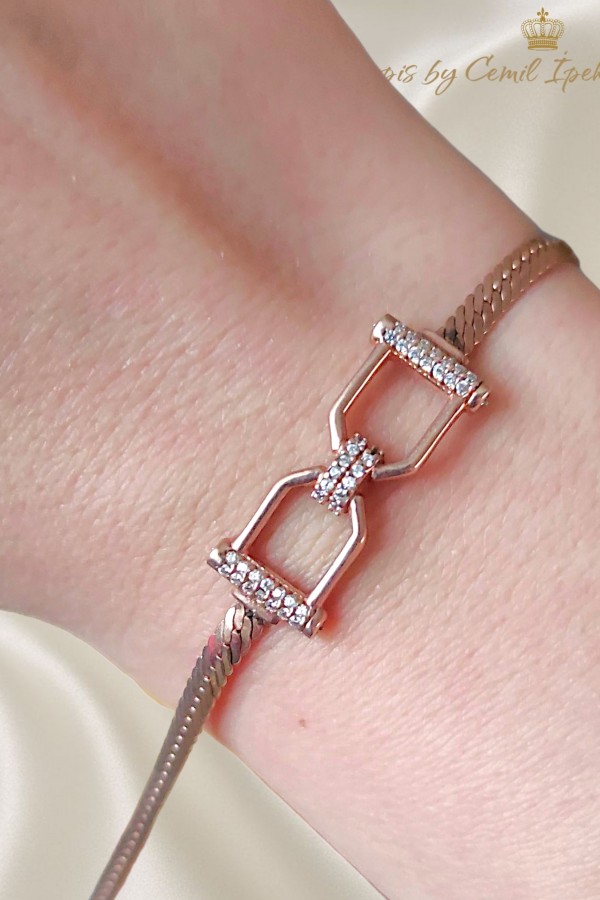 Toka Motif Gümüş Bileklik 