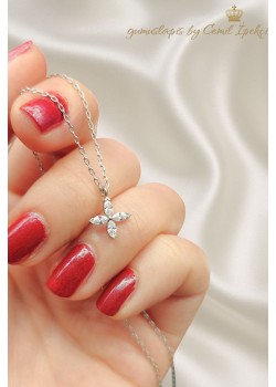 Markiz Kesim Taşlı Gümüş Mini Kolye 