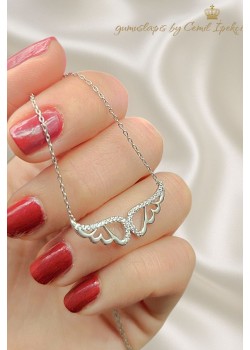 Melek Kanadı Motif Gümüş Kolye 