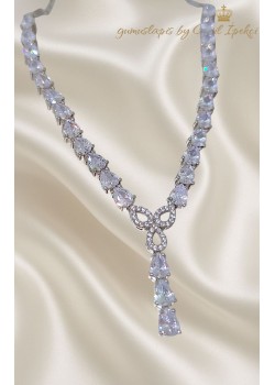 Laboratuvar Pırlantası Taşlı Yarım Suyolu Gümüş Y Gerdanlık