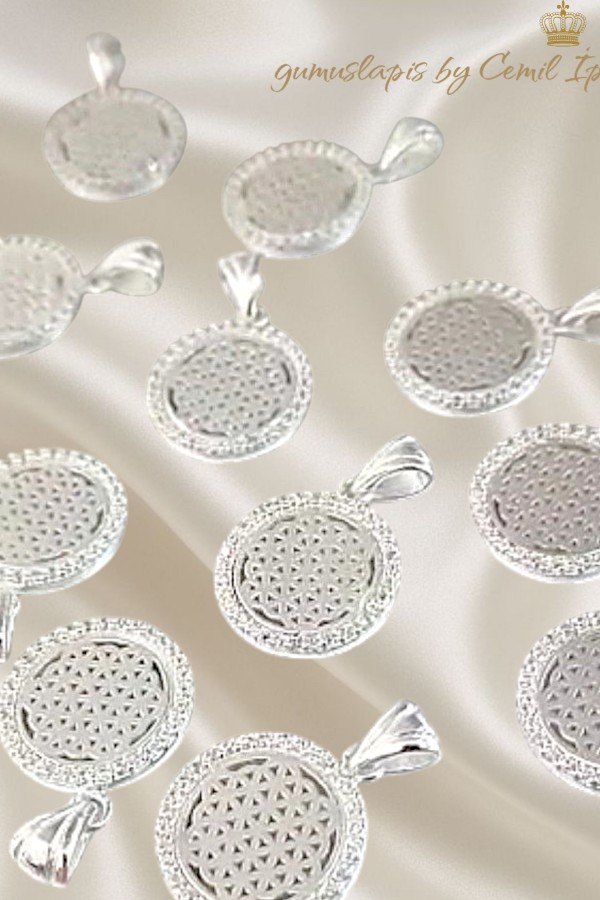 Yaşam Çiçeği Motif Gümüş Kolye Ucu Serisi (adet)