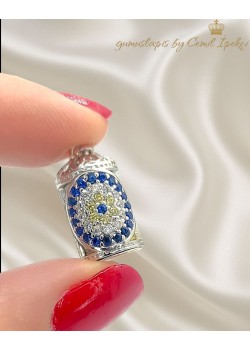 İçi Dualı Nazar Boncuklu Gümüş Kolye Ucu