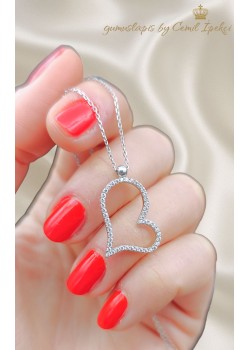 Kalp Motif İçi Boş Gümüş Kolye 