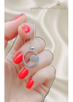 Sonsuzluk Motif Gümüş Yuvarlak Kolye 