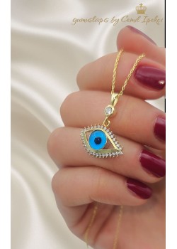 Camgöz Motif Gümüş Kolye