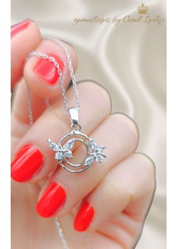Kelebek Motif İkili Gümüş Mini Kolye 