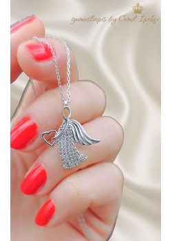 Melek Motif Gümüş Kolye