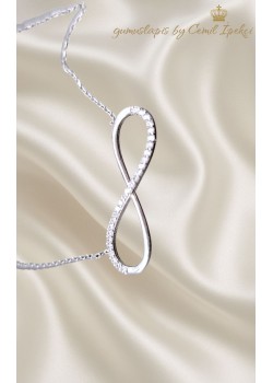 Büyük Boy Sonsuzluk Motif Gümüş Kolye 