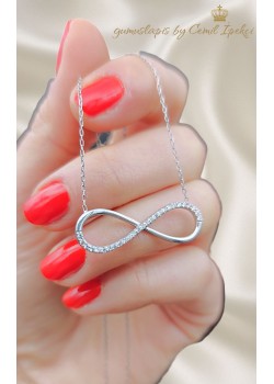 Büyük Boy Sonsuzluk Motif Gümüş Kolye 