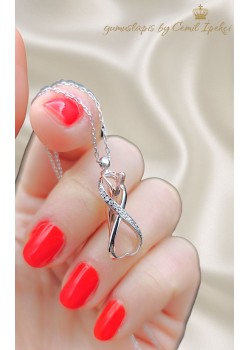 Dans Eden Çift Motif Gümüş Kolye 