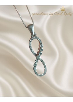 Dik Sonsuzluk Motif Gümüş Kolye