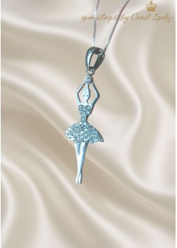 Balerin Motif Gümüş Kolye