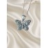 Kelebek Motif İşlemeli Gümüş Kolye
