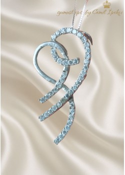 Büyük Boy İri Kalp Motif Gümüş Kolye 