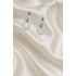 İçi Boş Oval Motif Taşlı Gümüş Küpe