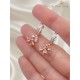 Lab Topaz Taşlı Gümüş Küpe Çifti