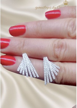 Yelpaze Motif Gümüş Küpe Çifti