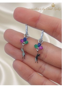 Özgür Kız Motif Gümüş Küpe