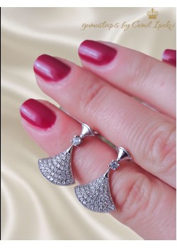 Yelpaze Motif Gümüş Küpe Çifti