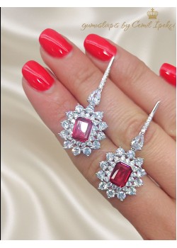 Lab Rubilitte Taşlı Gümüş Küpe Çifti