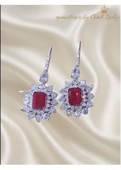 Lab Rubilitte Taşlı Gümüş Küpe Çifti