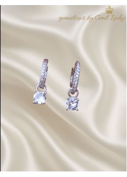 Tektaş Halka Motif Gümüş Küpe Çifti