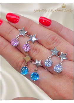 Yıldız Motif Gümüş Küpe Çifti Serisi