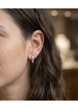 Asimetrik Dört Köşe Taşlı Gümüş Küpe Çifti Serisi (1 çift)