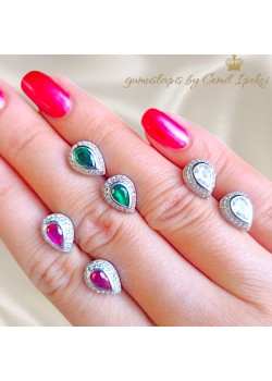 Damla Motif Gümüş Küpe Çifti Serisi