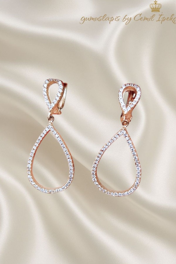 Damla Motif Gümüş Küpe Çifti 