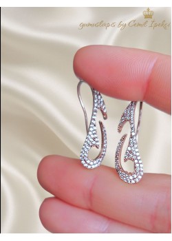 Dalga Motif Geçmeli Gümüş Küpe Çifti