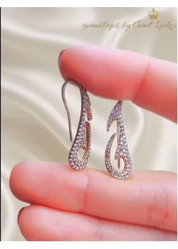 Dalga Motif Geçmeli Gümüş Küpe Çifti