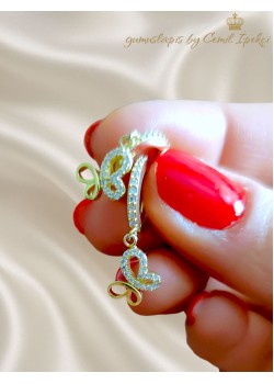 Kelebek Motif Gümüş Küpe Çifti 