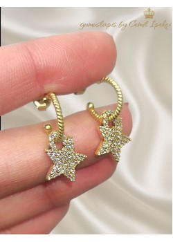 Yıldız Motif Gümüş Küpe Çifti